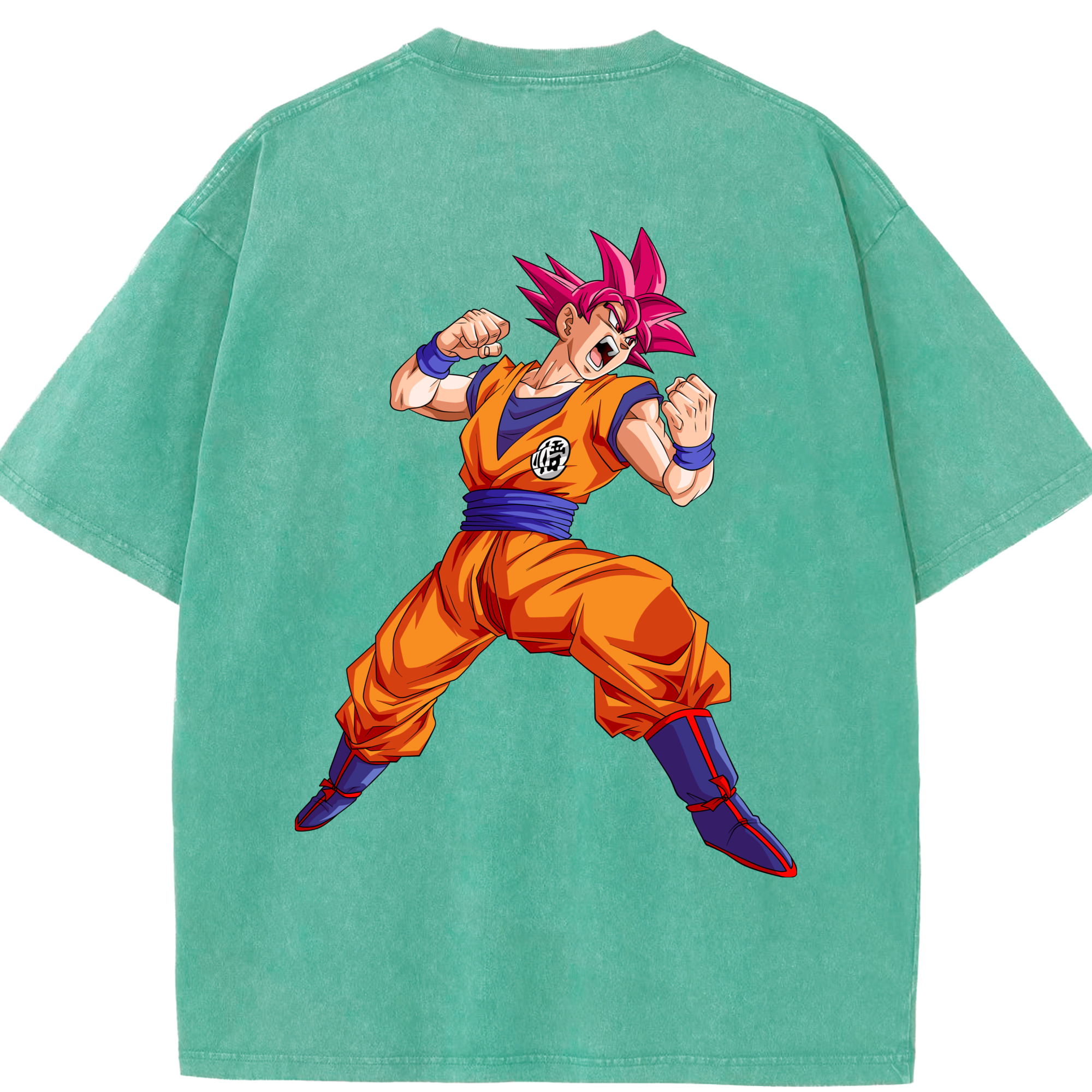 （画像用） ドラゴンボール 孫悟空（そん ごくう）Son Goku カカロット DRAGON BALL Kakarotto 綿100% ヴィンテージ風 半袖Tシャツ（背面プリント）